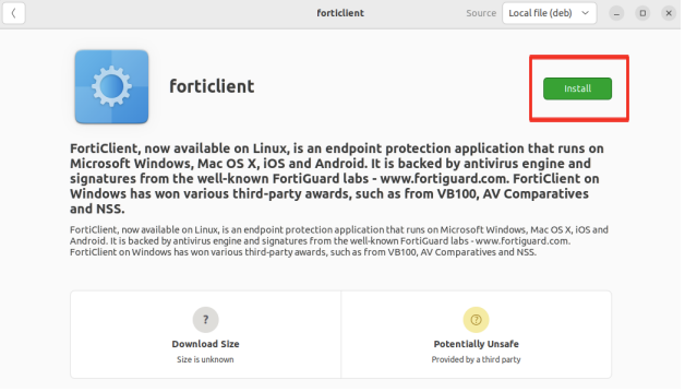 Linux Forticlient step 3