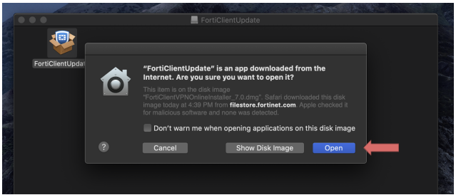 Forticlient MacOS step 2