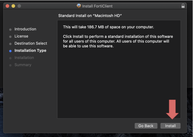 Forticlient MacOS Step 3