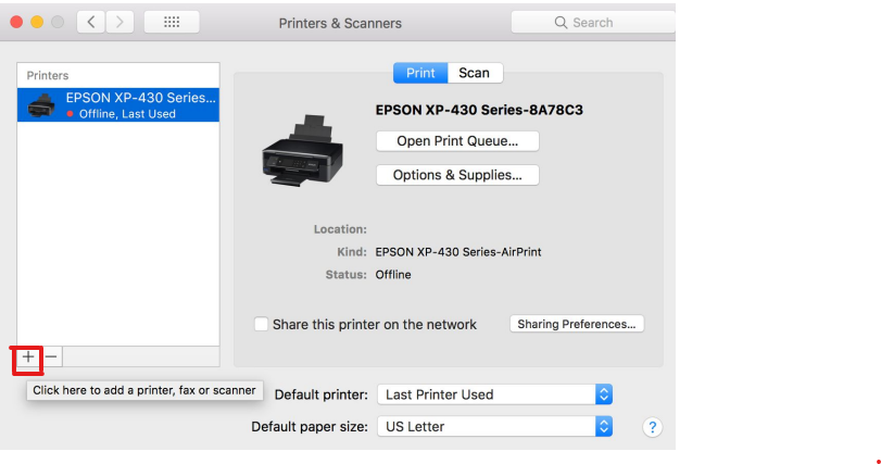 MacOS Printer Step 2